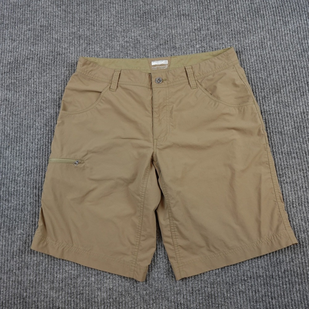 Marmot Chino Hiking Shorts Mens 32 Beige Nylon Spandex Quick Dry Stretch Outdoor